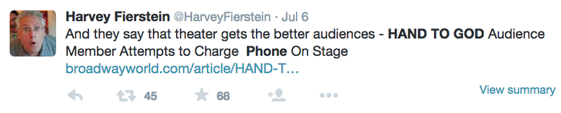 Illustration for article titled Broadway Shows Suffer Total Phone Etiquette Meltdown